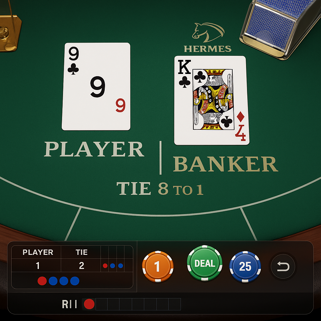 LibraBet - Baccarat Table - Jeu élégant et raffiné