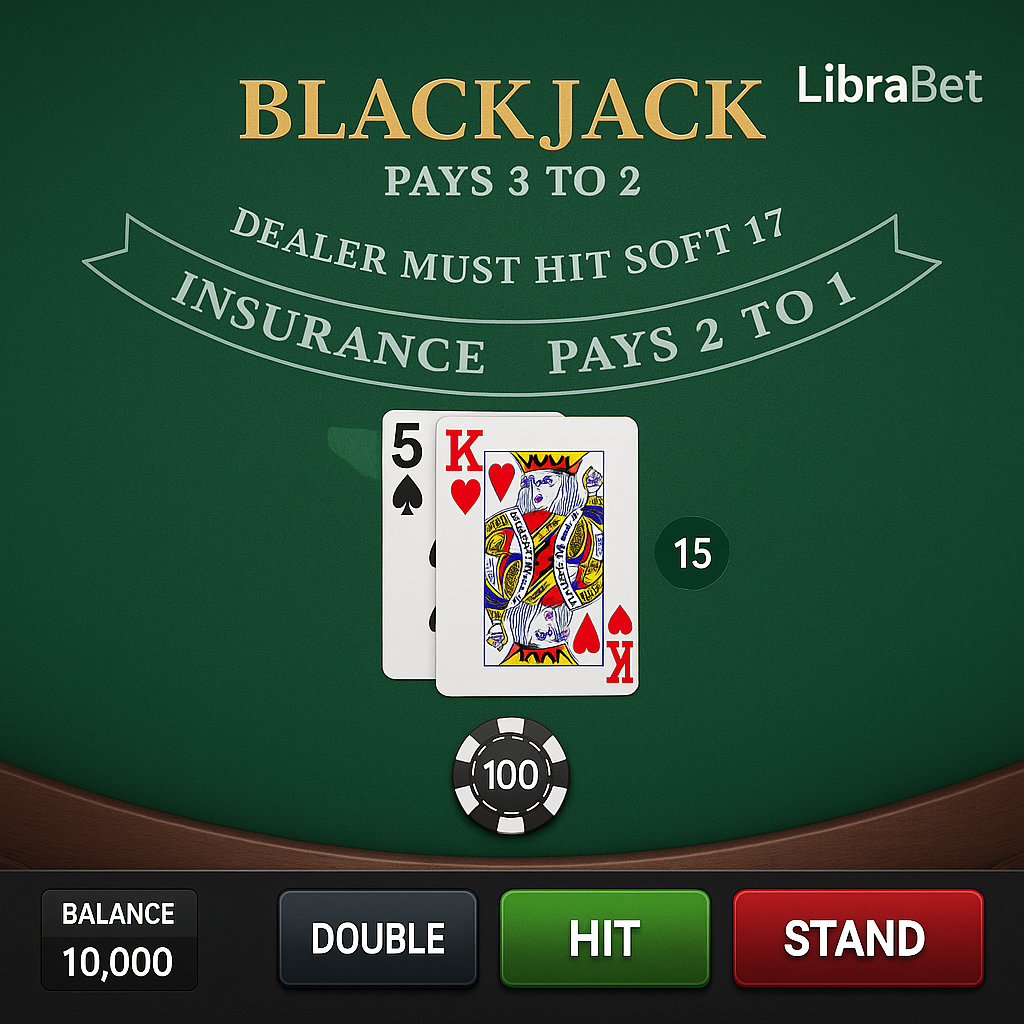 LibraBet - Blackjack Table - Jeu de cartes stratégique